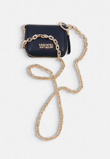Donkerblauwe portefeuille met verwijderbare ketting Holder Essentiel