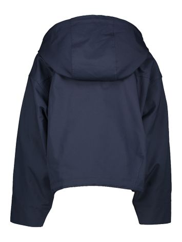 Donkerblauwe korte oversized jas met fluro detail Sunny Indee