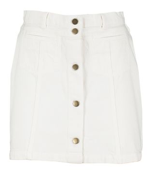 Indee Witte korte jeansrok met knopen Samba