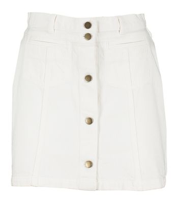 Witte korte jeansrok met knopen Samba Indee
