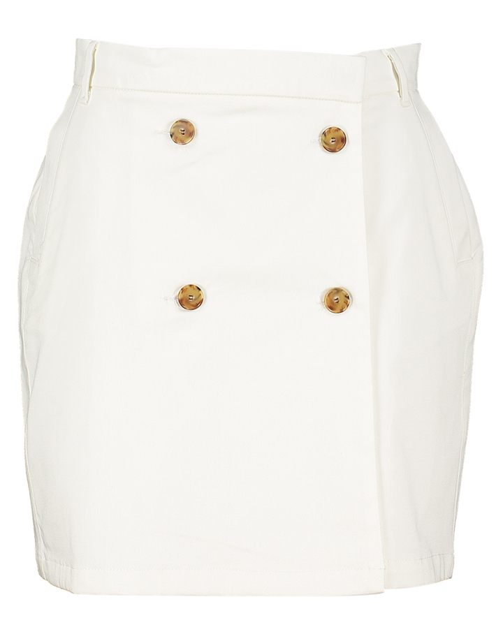 Wit kort rokje met knopen Sunday Indee