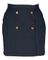 Donkerblauwe korte rok met bruine knopen Sunday Indee