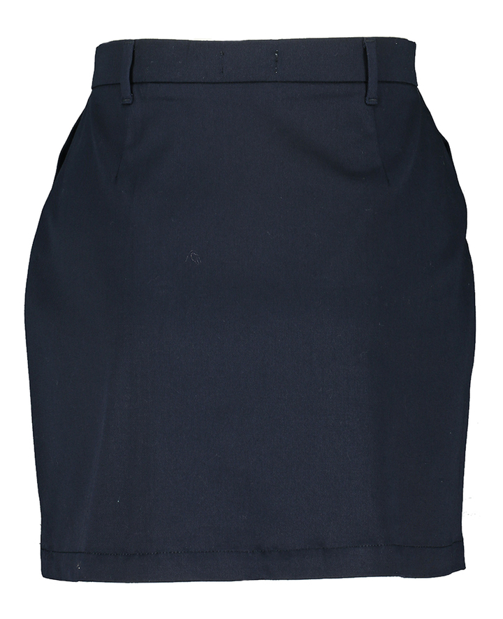 Donkerblauwe korte rok met bruine knopen Sunday Indee