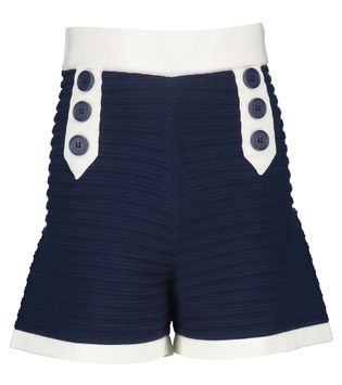 Indee Donkerblauwe short in ribbelstof Sofia