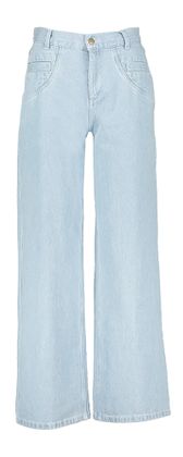 Indee Lichtblauwe straight fit jeans met streep op achterbeen Song