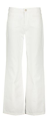 Indee Witte straight fit jeans met hoge taille en opgestikte zakken Smile
