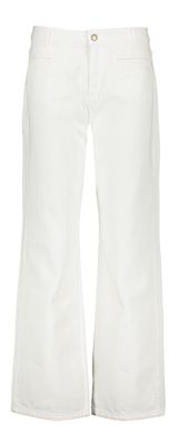 Witte straight fit jeans met hoge taille en opgestikte zakken Smile Indee