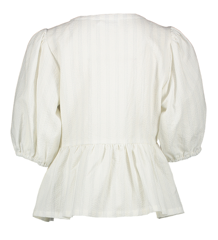 Witte bloes met lichtblauwe strepen Sweet Indee