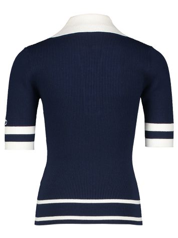 Donkerblauwe trui met kraag Santorini Indee