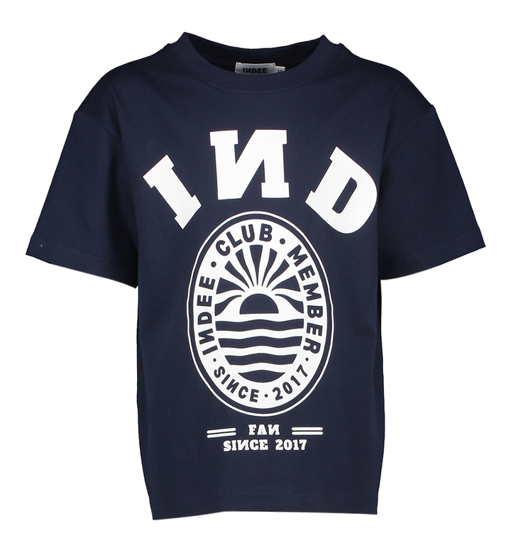 Donkerblauwe t-shirt met logo Sienna Indee