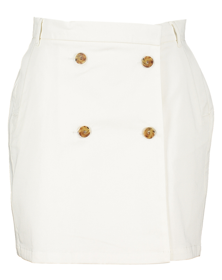 Witte korte rok met knopen Sunday Indee