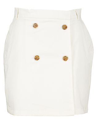 Indee Witte korte rok met knopen Sunday