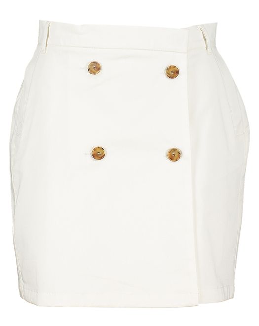 Witte korte rok met knopen Sunday Indee