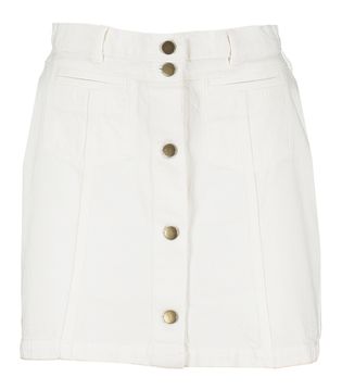Indee Witte korte jeansrok met knopen Samba