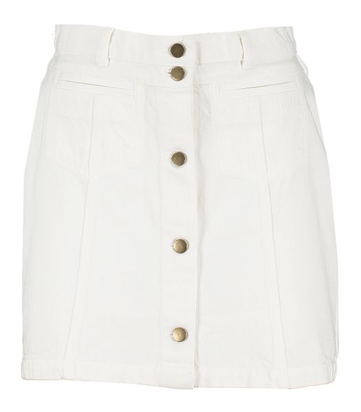 Witte korte jeansrok met knopen Samba Indee