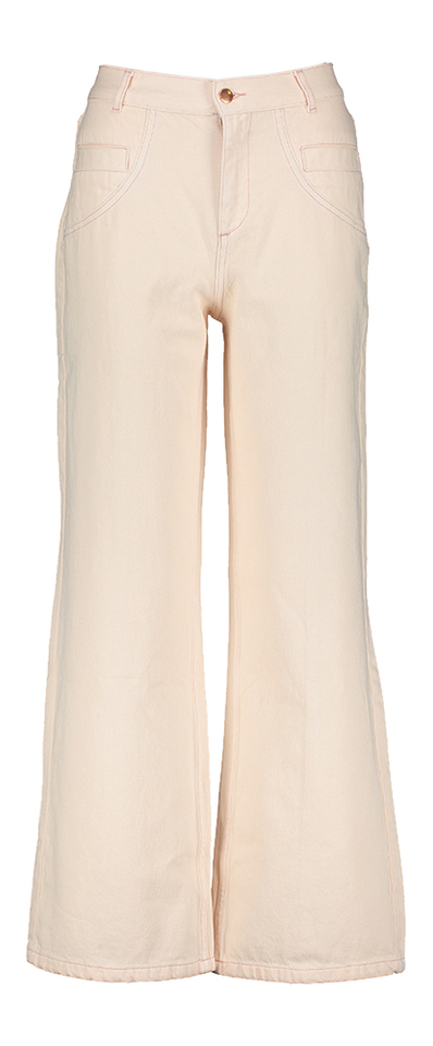 Licht roze wide leg jeans Song Indee 
