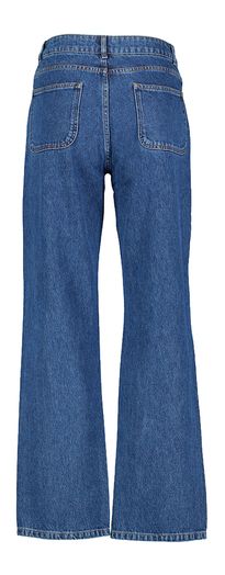 Donkerblauwe straight fit jeans met hoge taille Smile Indee 