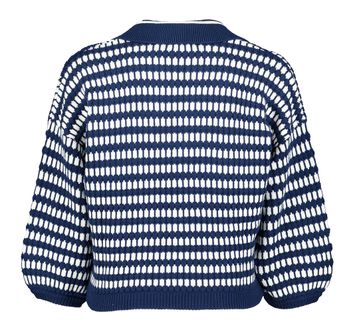 Wit met blauw gestreepte trui Sablon Indee