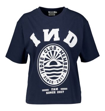 Donkerblauwe t-shirt met logo member Sienna Indee