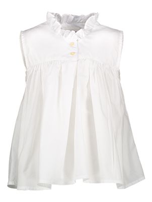 Witte katoenen etop met plooien Wisteria Prisma Morley