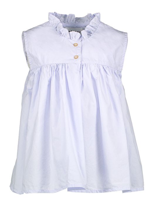 Blauwe katoenen bloes met plooien Wisteria Prisma Morley