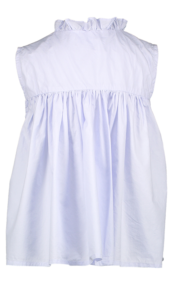 Blauwe katoenen bloes met plooien Wisteria Prisma Morley