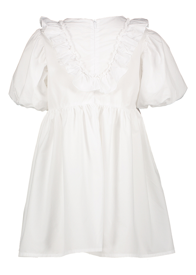 Witte katoenen jurk met pofmouw Wizard Prisma Morley