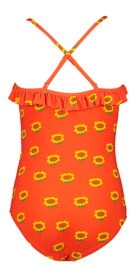 Oranje badpak met zonnebloemen Bobo Choses 
