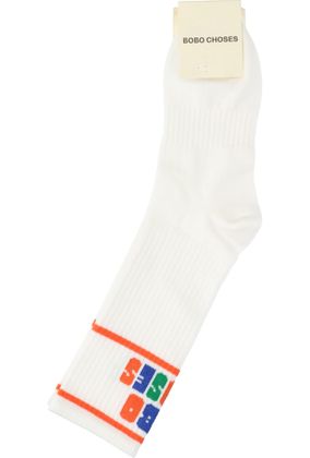 Bobo Choses Off white kousen met kleurrijke details