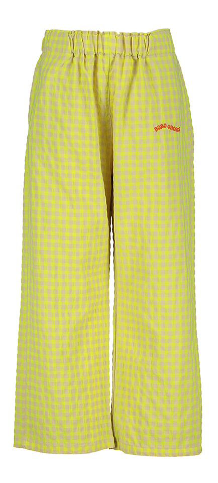 Okergele broek in vichy ruiten Bobo Choses