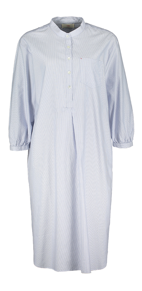 Lange gestreepte oversized hemrjurk met zakken Mission Maan