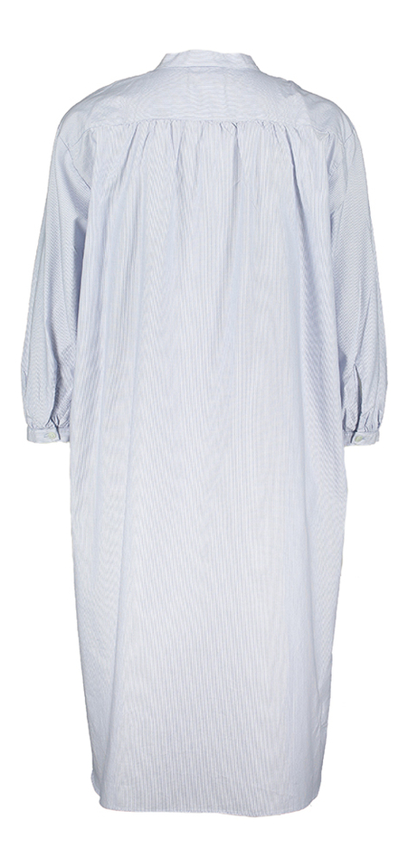 Lange gestreepte oversized hemrjurk met zakken Mission Maan