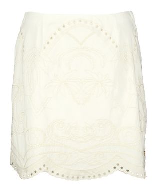 Josh V Witte katoenen rok met borduring Cati