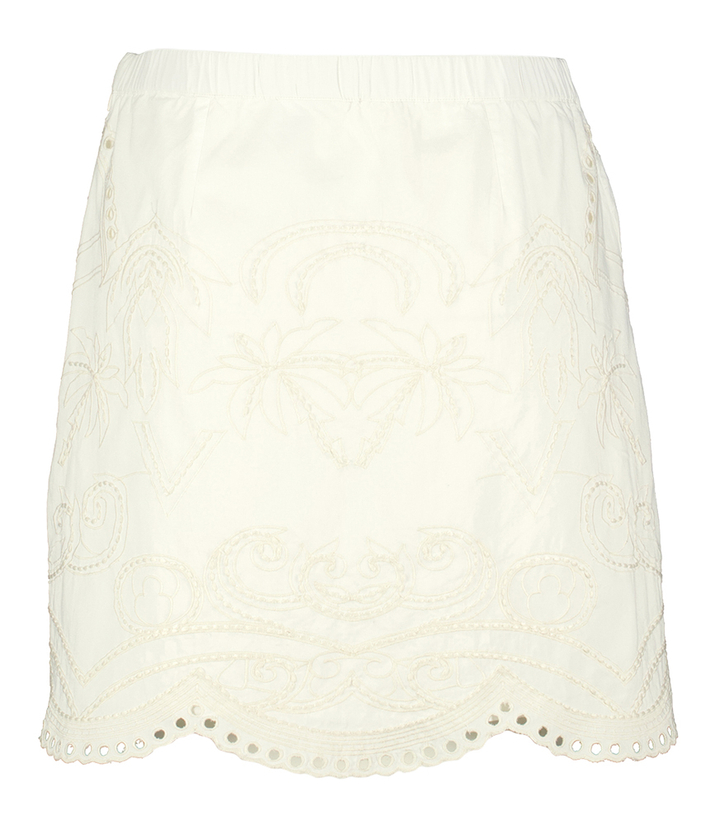 Witte katoenen rok met borduring Cati Josh V