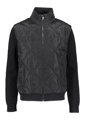 Zwarte puffer jacket met gebreide mouwen Sybon Hugo Boss