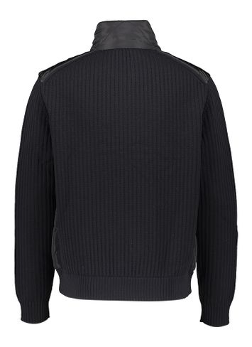 Zwarte puffer jacket met gebreide mouwen Sybon Hugo Boss