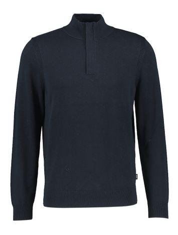 Donkerblauwe trui met rits en rechtopstaande kraag Hugo Boss 