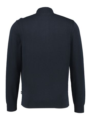 Donkerblauwe trui met rits en rechtopstaande kraag Hugo Boss 