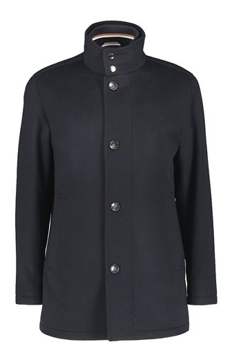 Donkerblauwe wollen jas Hugo Boss