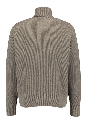 Donkerbeige trui met kabels en rolkraag Hugo Boss 