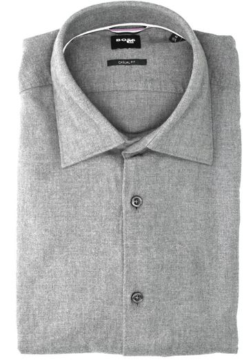 Medium grey katoenen hemd (regular fit) en lange mouwen Hugo Boss