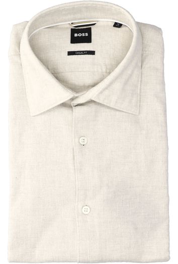 Light beige katoenen hemd (regular fit) en lange mouwen Hugo Boss