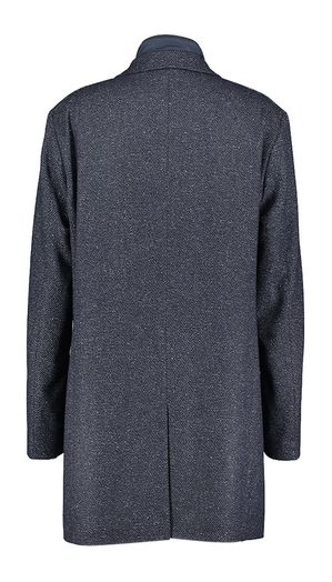 Donkerblauwe gespikkelde wollen mantel met afneembare rits Hugo Boss