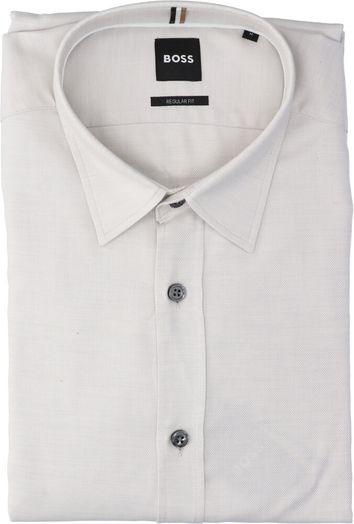 Open grey katoenen hemd ( regular fit) met lange mouwen  Hugo Boss