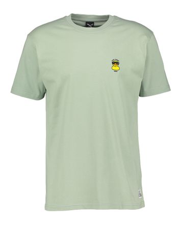 Kaki groene t-shirt met eend logo Iriedaily 