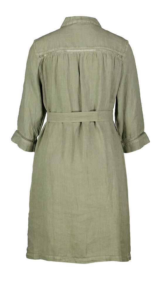 Legergroene linnen jurk Gracia Lalotti