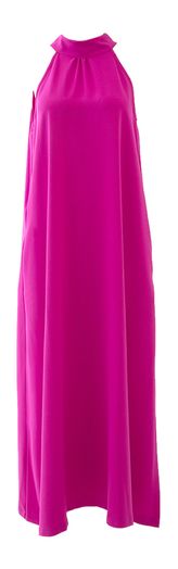 Fushia lange roze jurk met halternek Marcha Long Lalotti 