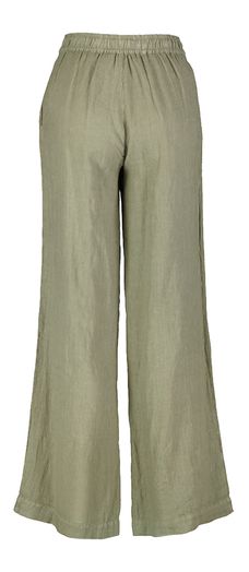 Legergroene linnen broek Ginette Lalotti