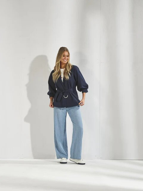 Donkerblauwe jas/bloes Holly Lalotti 