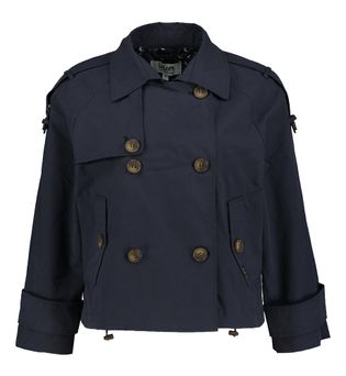 Lalotti Donkerblauwe korte jas Trenchcoat